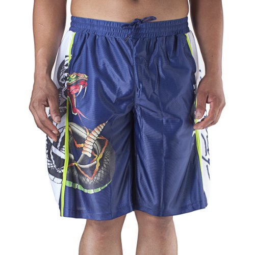 Ed Hardy Mens Snake Sweat Pants Shorts - Blue