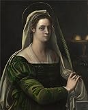 The High Quality Polyster Canvas Of Oil Painting 'Sebastiano Del Piombo Portrait Of A Lady With The Attributes Of Saint Agatha ' ,size: 24 X 30 Inch / 61 X 76 Cm ,this Reproductions Art Decorative Prints On Canvas Is Fit For Kids Room Decoration And Home Decor And Gifts