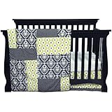 Trend Lab Waverly Rise and Shine Crib Bedding Set, Black/White, 3 Piece