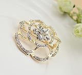 Bouquet Gold Tone Crystal Bouquet Gold Tone Crystal Austria Rhinestone Flower Rose Brooach Pin Wedding Bridal