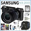 Samsung NX-200 20.3MP Digital SLR Camera in Black with 18-55mm Lens + 32GB Accessory Kit