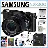 Samsung NX-200 20.3MP Digital SLR Camera in Black with 18-55mm Lens + 32GB Accessory Kit