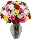 Three Dozen Long Stem Assorted Roses with Jordan Vase
