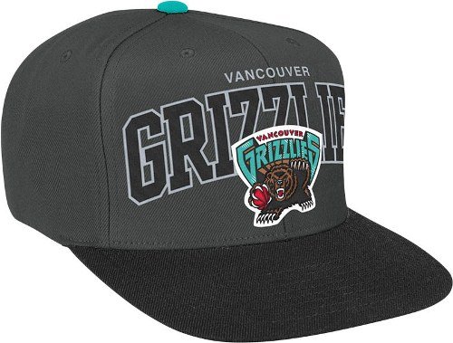 Vancouver Grizzlies Mitchell & Ness Vintage Heather Wool "Arch Logo" Charcoal Snap Back Hat