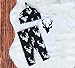 Newborn Infant Baby Girls Boy Deer Tops Bodysuit Long Pants Hat 3pcs Outfits Set,White&navy Blue,0-3 Months