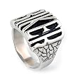 316L Stainless Steel "Biker" Ring - 7mm Width - Size: 9-15