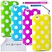 Eco-Fused Case Bundle for Apple iPod Touch 4 including 4 Polka Dot Covers / 2 Stylus Pens / 2 Screen Protectors / Microfiber Cleaning Cloth (Green, Blue, Purple, Yellow)