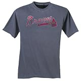 MLB Atlanta Braves Adult Short Sleeve Pigment Dye Tee (Road Gray, Large)