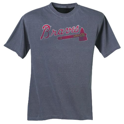 MLB Atlanta Braves Adult Short Sleeve Pigment Dye Tee (Road Gray, X-Large)