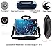 Meffort Inc 15.6 Inch Neoprene Laptop Bag – Water Resistant, Reinforced Zipper, Adjustable Shoulder Strap, Extra Side Pocket, Fits 15 to 15.6 Inch Laptops - Blue Mini Flower Swirl