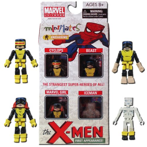 Marvel Minimates Exclusive 4Pack Silver Age XMen Cyclops, Marvel Girl, Iceman & Beast-image