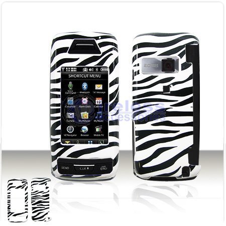 Black with White Stripes ZEBRA Case Cover for Brand LG Voyager VX10000 Protective Cell Phone Hard SNAP-ON
