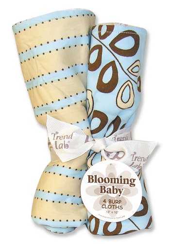 Trend Lab Willow Teal Set of 4 Burps