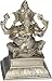 Sitting Ganesa Brass Statue Playing Manjira 4 x 3 x 5.5 inches