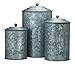 INDIA OVERSEAS Antique Style Galvanized Tin Canister Set