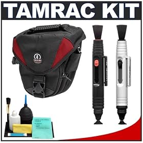 Tamrac 5514 Adventure Zoom 4 Camera Bag (Black/Red) + Accessory Kit for Canon Rebel XSi, XS, T1i, XTi, 40D, 50D, Nikon D40, D60, D5000, D90, D300, D700, Olympus Evolt E-30, E-450, E-520, E-620, and Sony Alpha A200, A300, A350, A700 Digital SLR Cameras