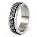 Black Plated Stainless Steel Ring with Lord's title=