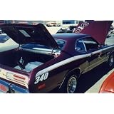 1971 Duster 340 Wedge Hood Decal - BLACK RED by Phoenix Graphix