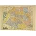 Paris Bon Marche Store Map of Paris Cavallini Gift Wrap Decoupage paper, One