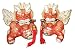 Chinese Fu Dogs (Foo Dogs) with Swords - Hand Painted Porcelain
