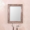 FACETTENSPIEGEL mit BAROCK HOLZRAHMEN wandspiegel antiker look silber