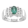 14K White Gold Emerald and Diamond Ring
