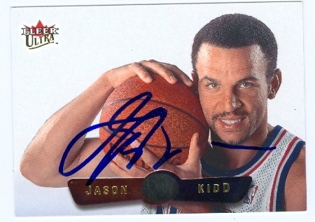 Jason Kidd Autographed/Hand Signed Basketball Card (New Jersey Nets) 2001 Fleer Ultra #33