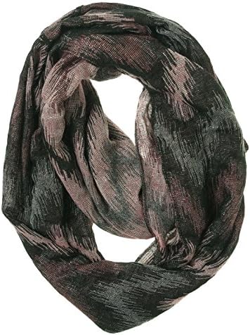 Chevron Glitter Sparkle Fashion Infinity Loop Scarf (72" x 28", Red)