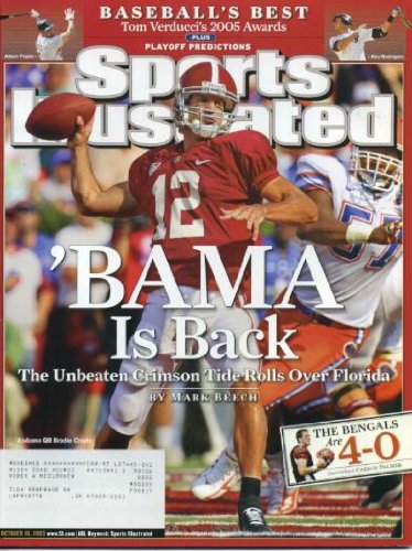 Sports Illustrated October 10, 2005 Brodie Croyle/Alabama Crimson Tide Cover, Carson Palmer/Cincinatti Bengals, Albert Pujols