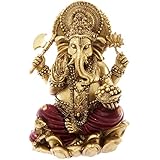 Gold and Red Ganesh Statue 16cm