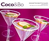 12 x Coco&Bo - Manhattan Martini Cocktail Glasses - Disposable Plastic - Cocktail Accessories - Hollywood Vegas Casino Night or Hawaiian Beach Party