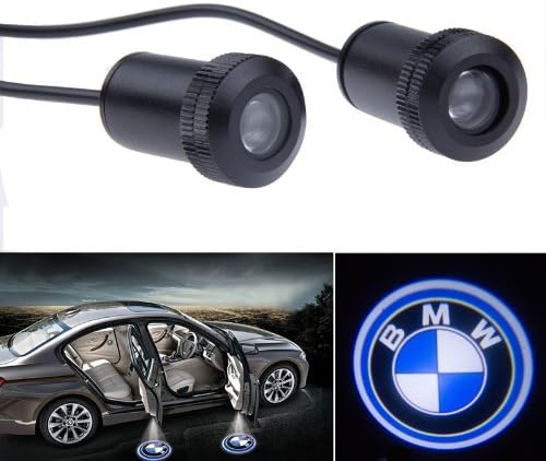 LEMONBEST 2 pcs Universal Car Projection LED Projector Door Shadow Light Welcome Light Laser Emblem Logo Lamps Kit (007 (BMW))