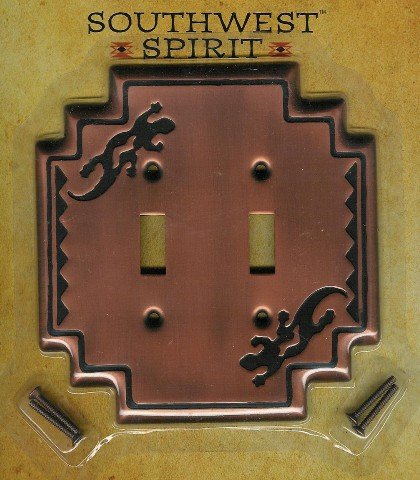 LIZARD gecko copper Double Light SWITCH PLATE COVER