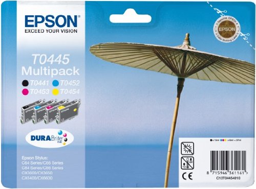 Epson Stylus T0441 T0452/3/ 4 DURABrite Multipack printer original ink inkjet print cartridge SET - 1 x black, yellow, cyan / blue, magenta/ red
