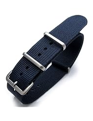Nato 18mm Heat Sealed Heavy Nylon Brushed Buckle - Navy Blue