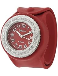 Geneva Womens Platinum Silicone Slap Watch
