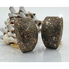 Schmuck Ohrclip, Trapez, Stein braun-gold-matt