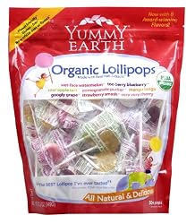 YummyEarth Organic Lollipops, Assorted Flavors, 12.3-Ounce Bags (Pack of 4)