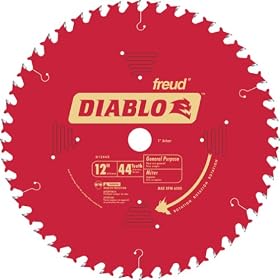Freud D1244X Diablo 12-Inch 44 Tooth ATB General Purpose Miter Saw Blade with 1-Inch Arbor by Diablo