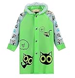 BENYUE 子供 幼児 キッズ こども 用 レインコート雨具( カラー3種 M～XXL) (M 身長100－110cm, 緑)