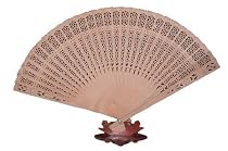 Carved sandlewood fan - hand fan