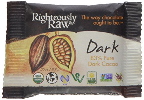 Righteously RAW Organic Chocolate Pure Dark Bite Size, 16 - 0.35 Ounce