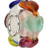 Love Goes Round Hearts Murano Glass Sterling Silver Solid Core Bead fits European Charm Bracelet