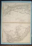 AFRICA NORTH SOUTH MAP MAPS GEOGRAPHICAL OLD PRINT 1840