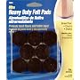 Waxman 7284 Self-Stick Round Felt Pads, Brown, 1-Inch