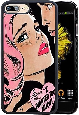Deniseles Beautiful Smart Girly iPhone 7 plus Case,pop art Pink hair omics Black TPU and PC Case for iPhone 7 Plus 5.5