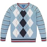 v-neck argyle sweater
