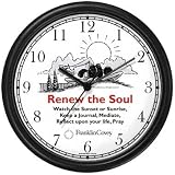 Habit 7 - Renew the Soul (English Text) - Wall Clock from THE 7 HABITS - CLOCK COLLECTION by WatchBuddy Timepieces (Hunter Green Frame)