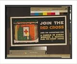 Historic Print (L): Join the Red Cross and on Christmas eve a candle in every window, a service flag for eve