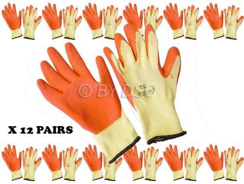 Toolzone Latex Dipped Gloves Ex. Large Size 10-1/2 - Pack of 12